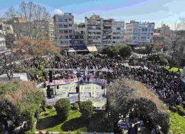 Δράμα: Εκατοντάδες πολίτες στην συγκέντρωση για τα Τέμπη 
